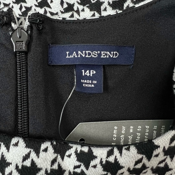 LANDS’ END LIGHTHOUSE Dress Houndstooth Sleeveless Fitted Petite Plus 14P NWT - Picture 10 of 13